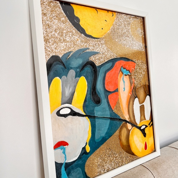 Tom and Jerry Luxury Painting | Wall Art | Cartoon Tom&Jerry | Original - Picture 4 of 7